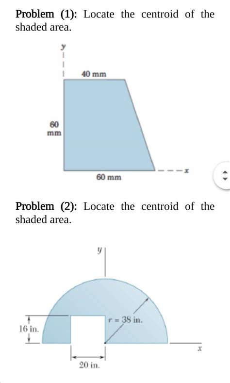 Solved Problem Locate The Centroid Of The Shaded Area Chegg