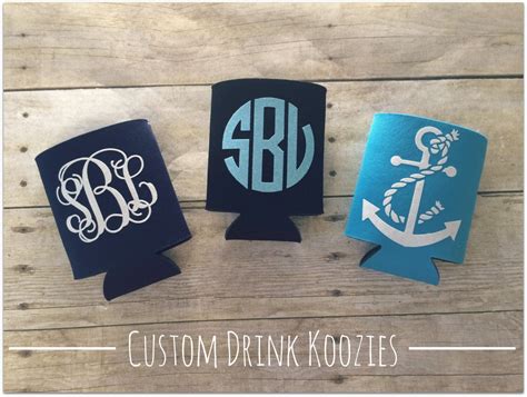 Vinyl Monogrammed Drink Koozies by kyistitches on Etsy