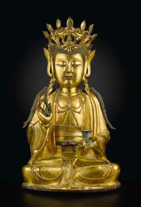 A Large Gilt Bronze Figure Of Guanyin Ming Dynasty 17th Century