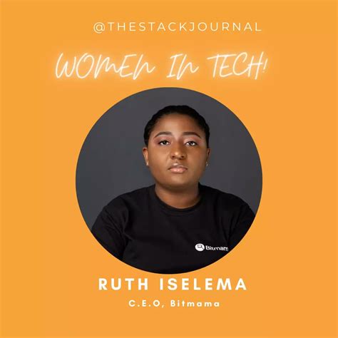 The Stack Journal On Twitter Ruth Iselema Is Our Womanintech For