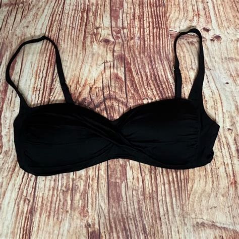 La Blanca Swim La Blanca Twisted Bikini Swim Top Large Black Poshmark