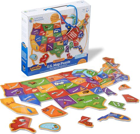 Learning Resources Magnetic Us Map Puzzle 44 Pieces