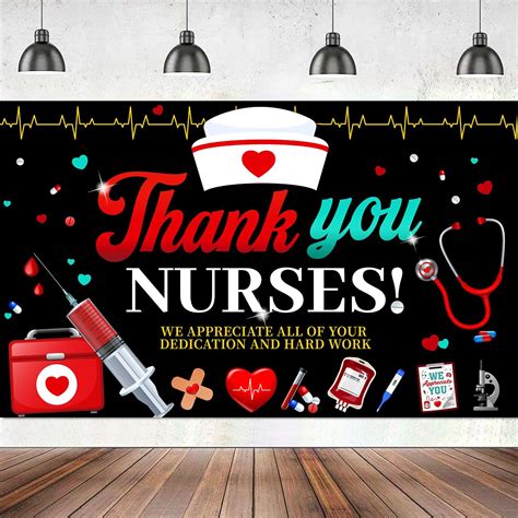 Nurses Week Banner Decorations Thank You Nurses Backdrop