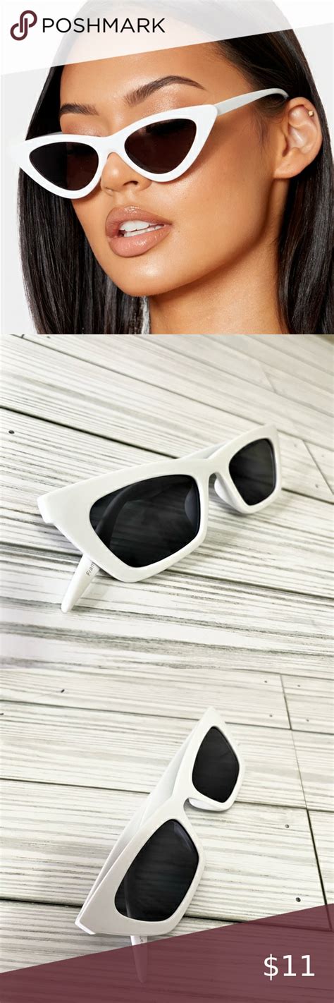 White Retro Cat Eye Sunglasses