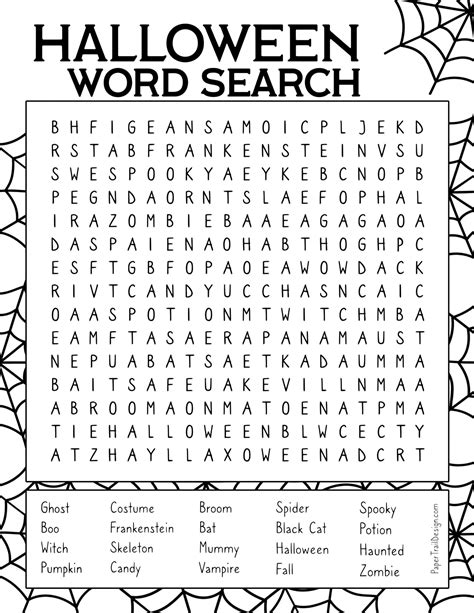 Free Printable Halloween Word Search Paper Trail Design Halloween