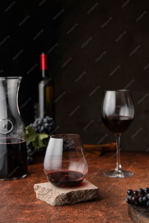 Free Photo | Decanter and red wine glass