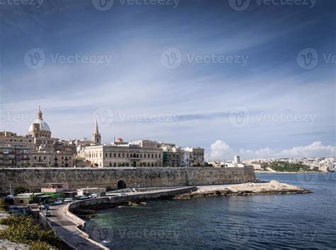 La Valletta famous old town fortifications architecture scenic view in