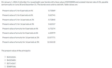 Solved On January Cullumber Co Issued Eight Year Chegg