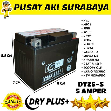 Jual AKI KERING GEL MOTOR DRYPLUS DTZ5S GTZ5S MTZ5S YTZ5S YTZ4V SUZUKI