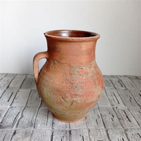 Rustic Vase Old Red Clay Pot Vintage Clay Vase Wabi Sabi Etsy