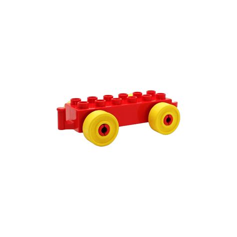 Duplo Car Chassis X With Yellow Wheels Open Hitch