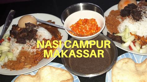 Nasi Campur Khas Makassar Mantul Indonesian Food Called Mixed Rice