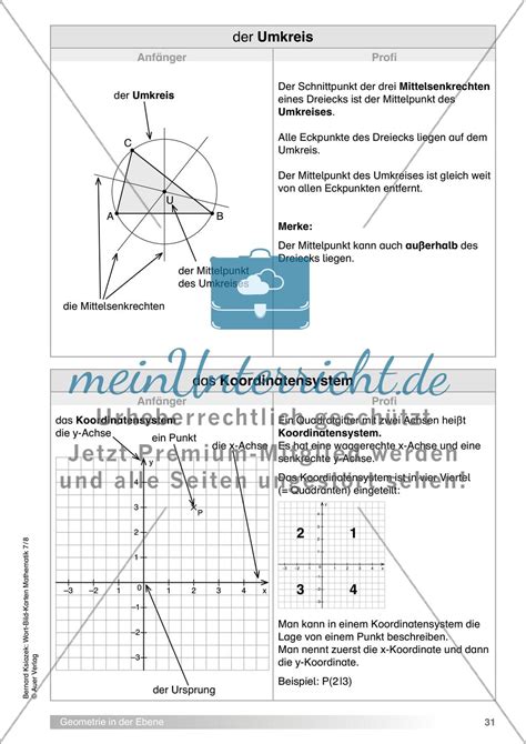 Geometrie In Der Ebene Meinunterricht