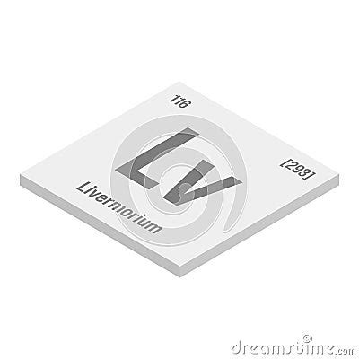 Livermorium, Lv, Periodic Table Element Cartoon Vector | CartoonDealer ...