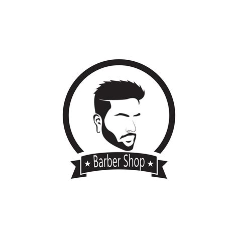 Barber Shop Hair Style Silhouette Vector Template 22782336 Vector Art ...