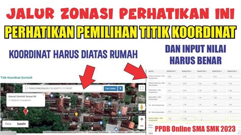 Perhatikan Titik Koordinat Dan Input Nilai PPDB SMK SMA 2023 YouTube