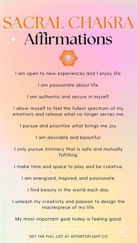 Sacral Chakra Affirmations