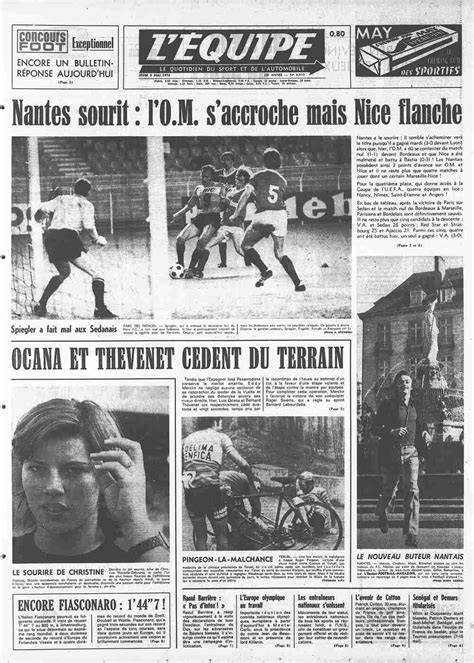 L Équipe Front Page from May 03 1973