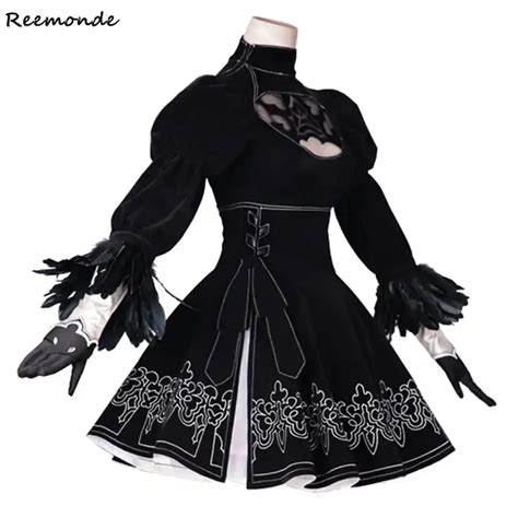 Game Nier Automata 2b Full Set Cosplay Costume Faux Suede High Quality