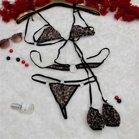 Women Sexy Lingerie Set Leopard Lingerie Set Leopard Pattern Sexy Lingerie Fantasy Underwear