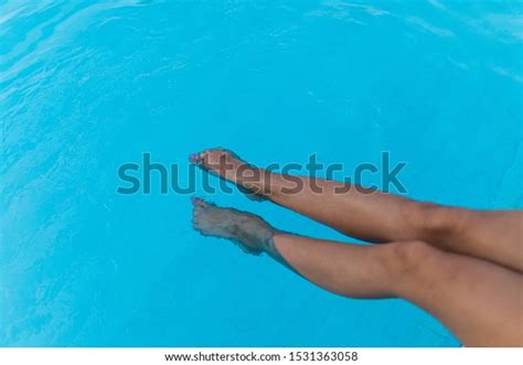 Beautiful Woman Legs Swimming Pool Tanned Stock Photo Edit Now 1531363058