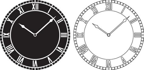 Clock Black And White Vector Art, Icons, and Graphics for Free Download