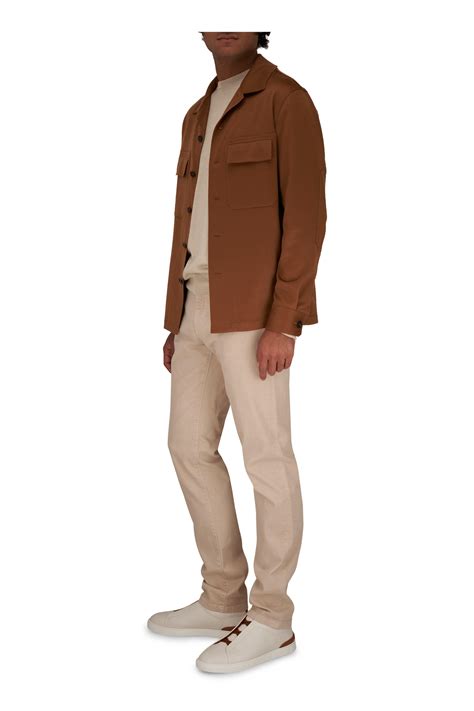 Zegna Vicuna Brown Cashmere Overshirt Mitchell Stores