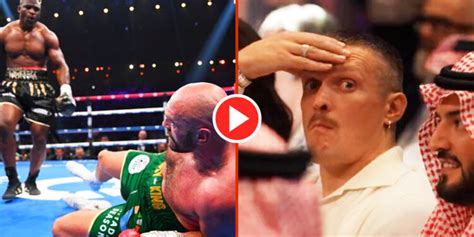 Footage Captures Usyk S Live Reaction To Tyson Fury Getting Knocked Down By Ngannou Asiaeurope