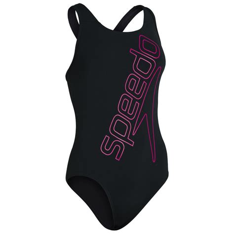 Speedo Boom Logo Placement Flyback Swimsuit Purple Swiminn