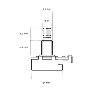 Potenciometro Qualidade Alpha Base Grande Eixo Longo B500K Shopee