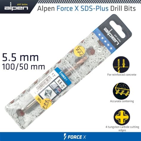 Alpen Force X 5 5 X 110 050 Sds Plus Drill Bit X4 Cutting Edges