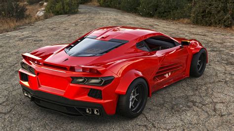 2020 Corvette C8 Widebody Imagined With Ferrari Testarossa Cues