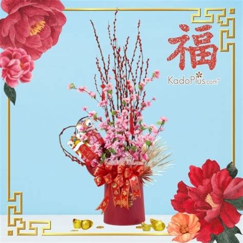 Beli Chinese New Year Arrangement Spring Blush Pussy Willow Online Kadoplus