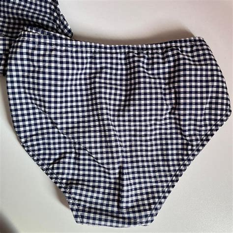 Black And White Gingham Bikini Piece Never Worn Depop