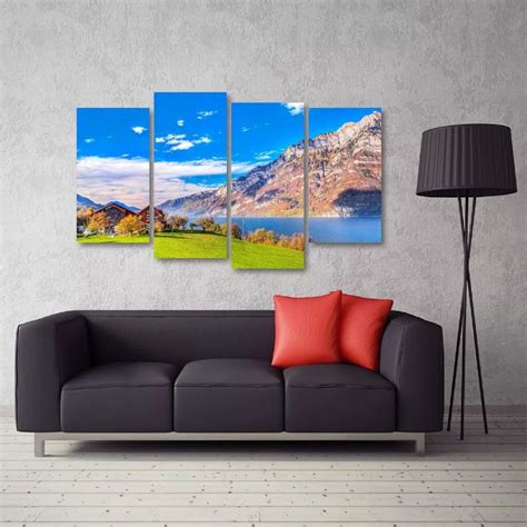 Quadro Decorativo Paisagem Montanha Sala Em Tecido Pe As