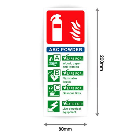 fire extinguisher abc powder sign stickerfire extinguisher sign