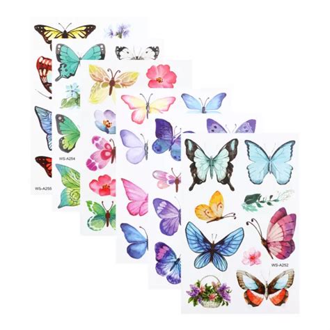 Sheets Schmetterling Tattoo Aufkleber Schmetterlinge Tattoos Farbige