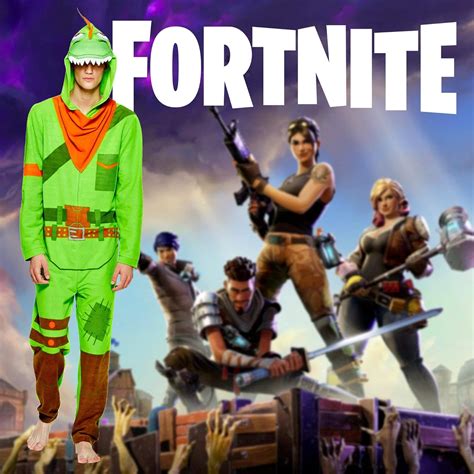 Buy Epic Games Fortnite Mens Rex Onesie Costume Pajama, Adult Men Size