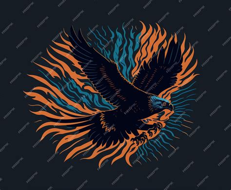 Flaming eagle tattoo vector illustration | Premium AI-generated vector