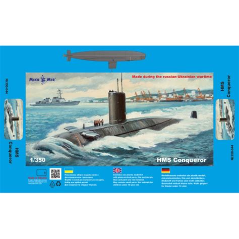 Mikro Mir 350-044 - 1/350 - HMS Conqueror. Submarine Model Kit Submarine Model Kits, Fleet ...