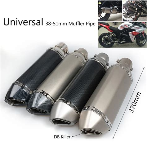 Universal 38 51 Mm Motorcycle Silencer Stainless Steel Exhaust Muffler