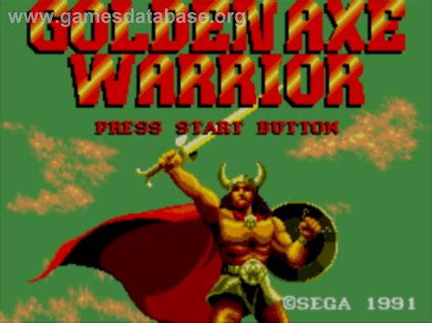 Golden Axe Warrior Sega Master System Artwork Title Screen