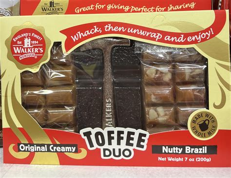 Walkers TOFFEE DUO Hammer Pack Original & Nutty Brazil Toffee 200g ...