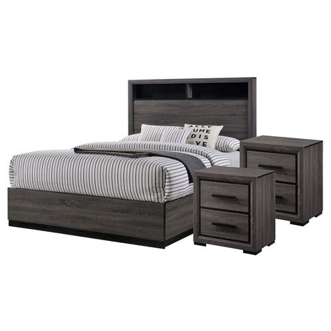 Foa Drummond Piece Gray Wood Panel Bedroom Set Cal King