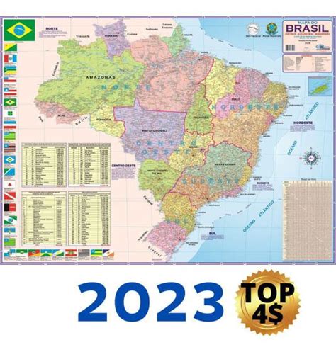 Mapa Brasil Politico Regional Rodoviário 120 X 90cm Gigante Cor Da Capa