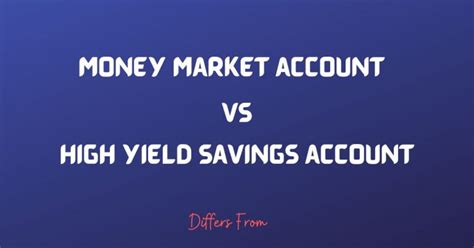 Difference Between Money Market Account And High Yield Savings Account