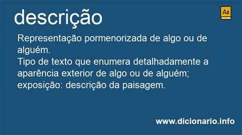 Significado De Descrição E Discrição - Significado de Descrição