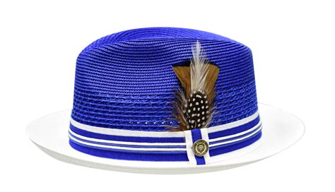 Bruno Capelo Mens Fedora Style Straw Hat Accented Crown