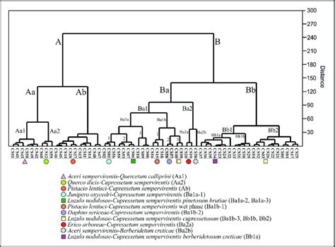 Hierarchical Cluster Analysis HCA Dendrogram Of The 60 Modern Pollen