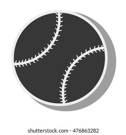 Silhouette Ball Baseball Isolated Design Stock Vector Royalty Free